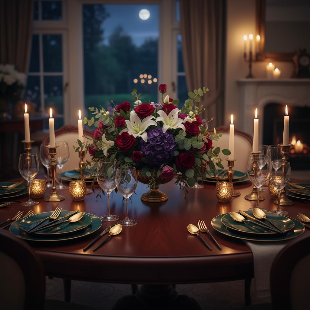 Liacere 150PCS Green Plastic Plates - Gold Plastic Silverware with Green Handle - Heavy Duty Fancy Plastic Plates Disposable Include 30 Guests Plates, Forks, Spoons, Knives for St. Patrick's Day